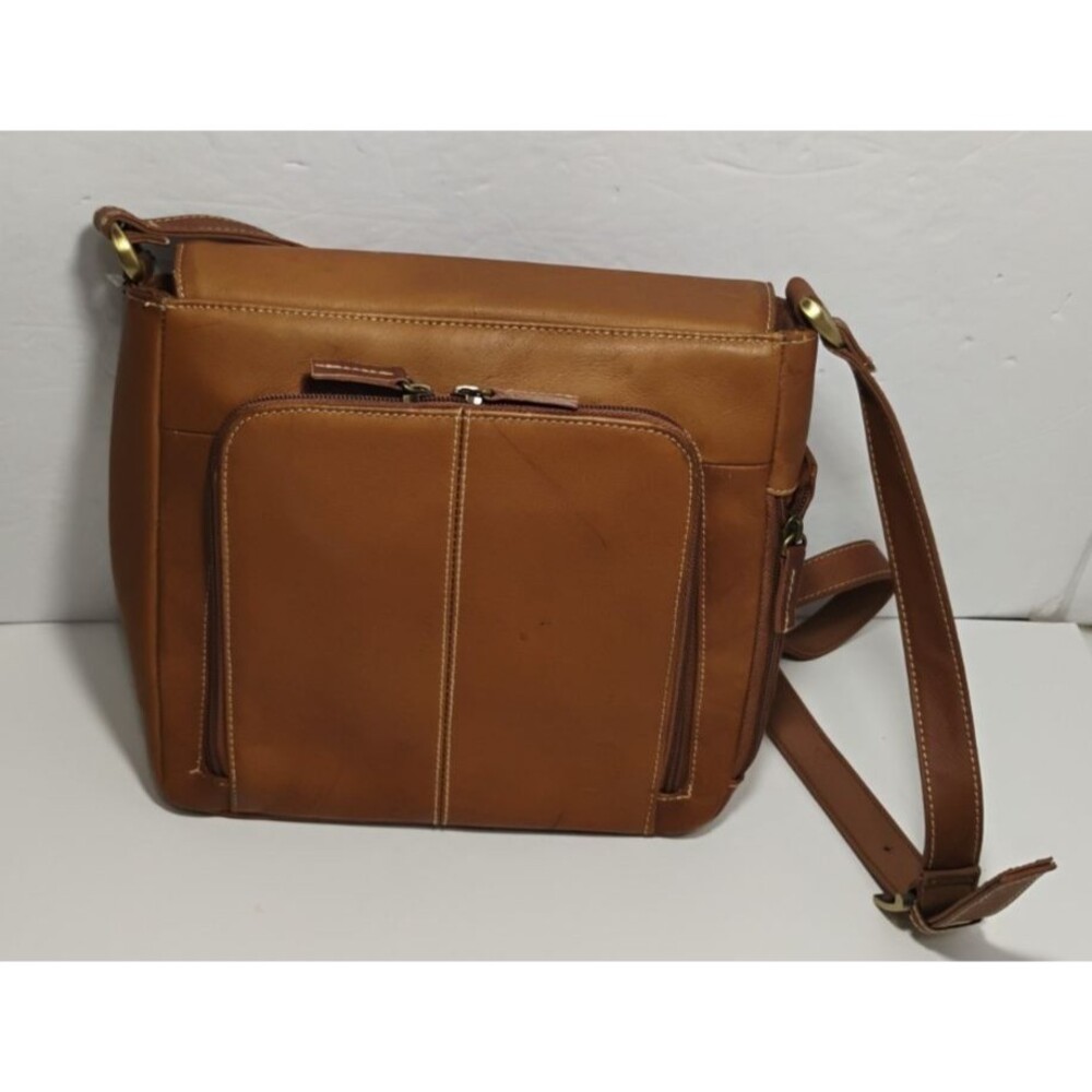 Vintage GIANI BERNINI Brown Leather Crossbody Purse 9x9 NWD - Picture 2 of 16